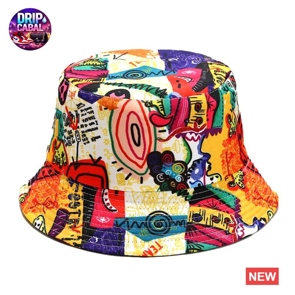 Reversible Cotton & Polyester Bucket Hat, Unisex Sun Hat for Outdoor Activities